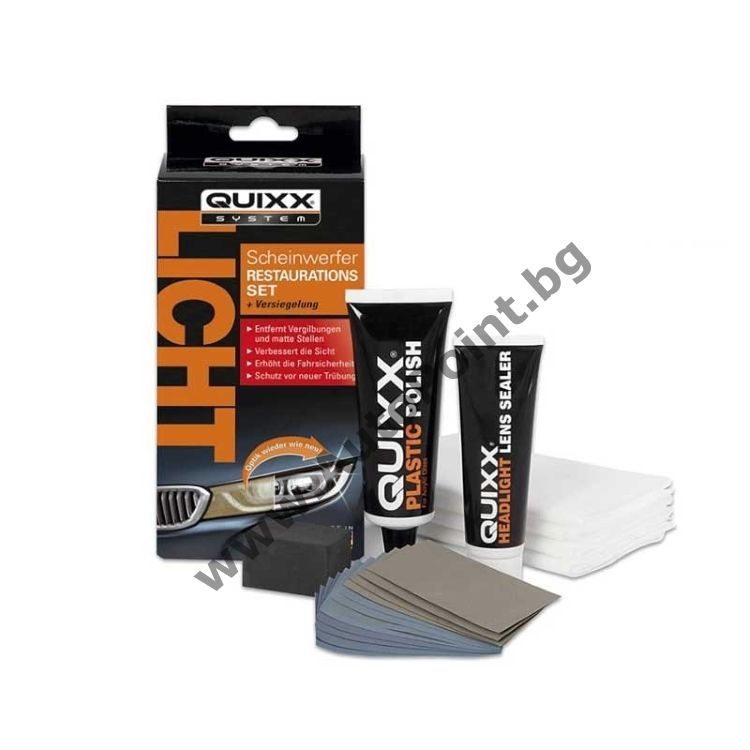 Комплект за полиране на фарове Quixx Headlight Restoration Kit, 10 ча