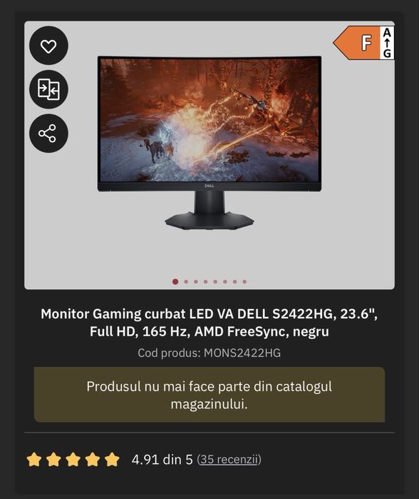 Monitor Gaming Dell in garantie