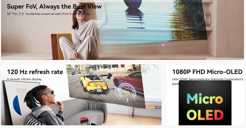 Rokid Max смарт очила Micro OLED 215” screen