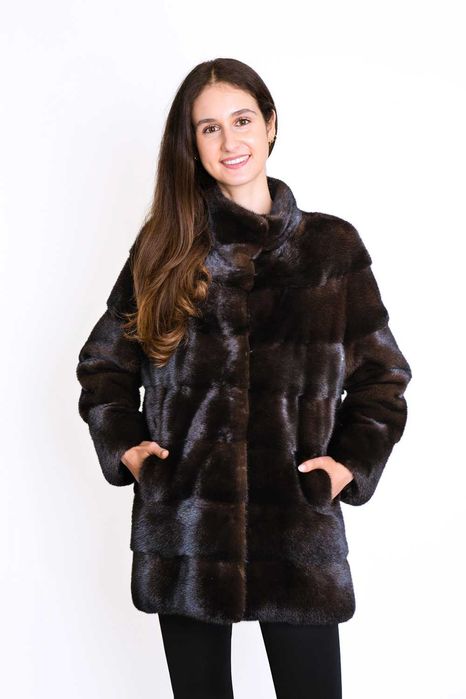 Haina blana vizon , Haină blană nurcă impecabila, m.S , 4 in 1
