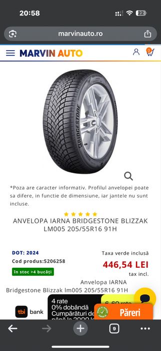 ANVELOPE Bridgestone 205/55/16 iarna !!!