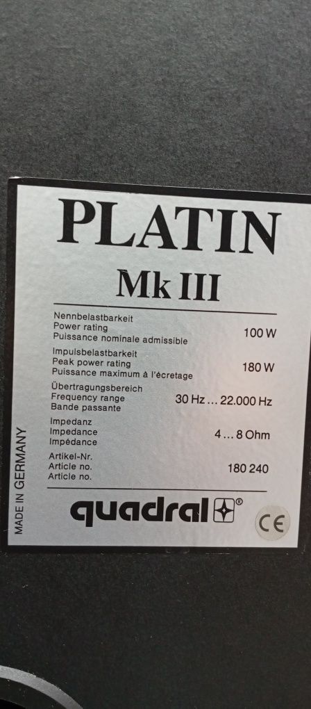 Тонколони Quadral Platin Mk III