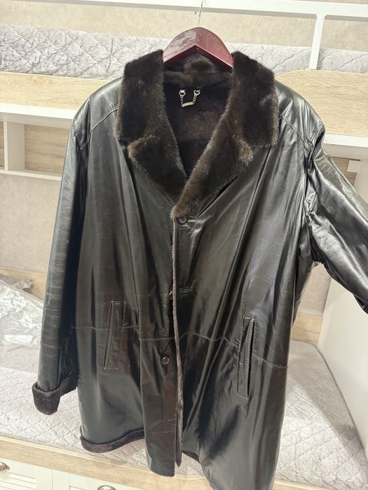 Дубленка мужская с норковым воротником