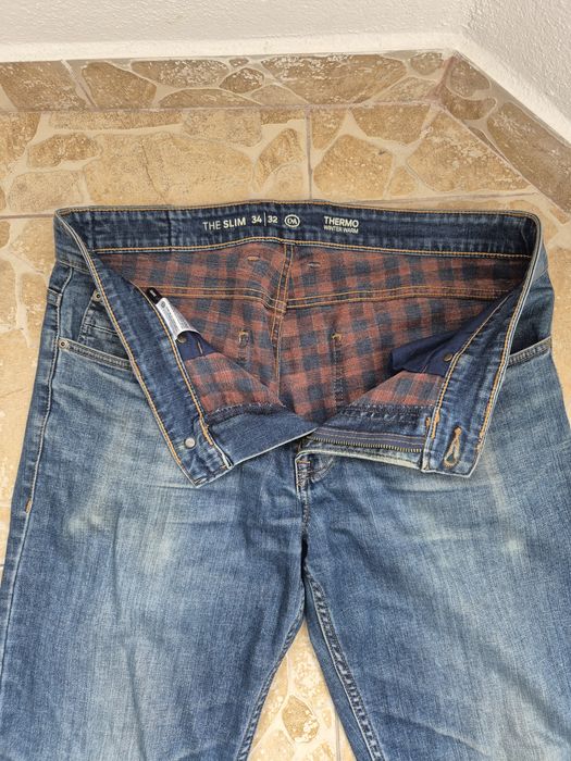 Blugi termici bărbați Denim C.A 34/32