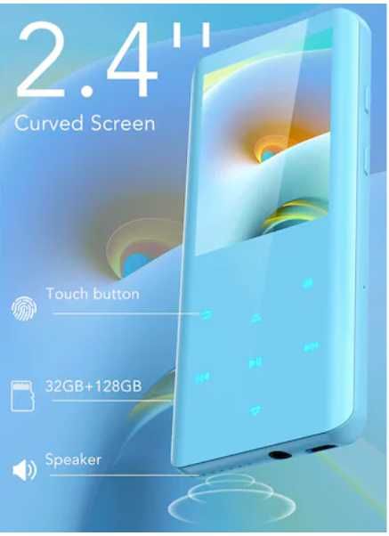 MP3 Player 32Gb, BT 5.0, ecran curbat 2.4 inch,card pana 128Gb Sigilat