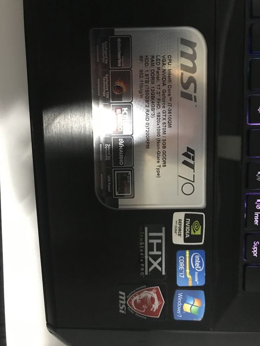 Лаптоп msi gt 70, проблема с панта