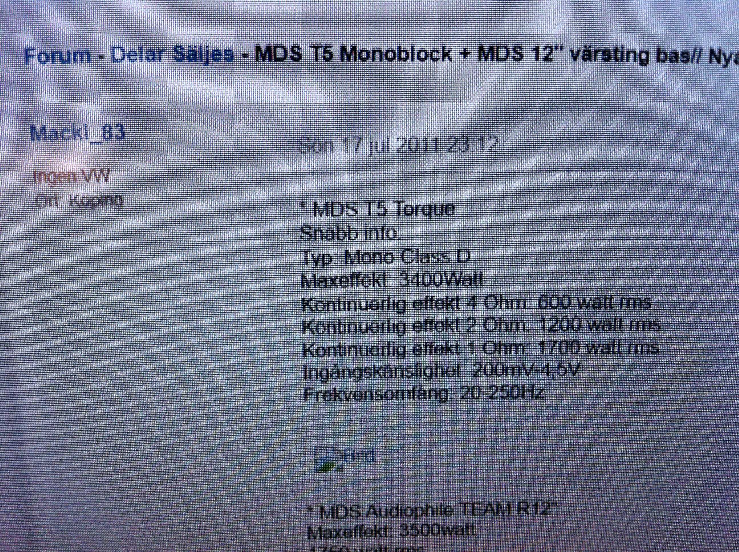 Amplificator monobloc MDS Torque Cl. D max3000W( focal  jbl mtx statie