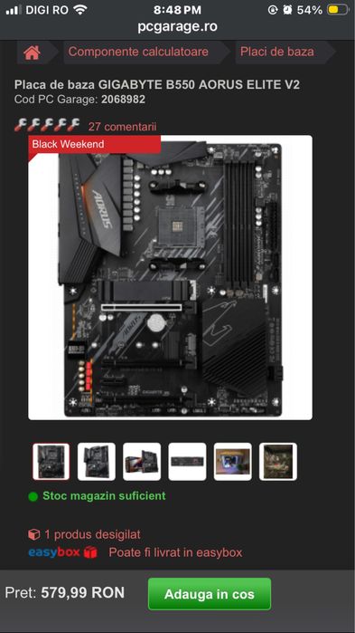 Placa de baza Aours B550 elite v2