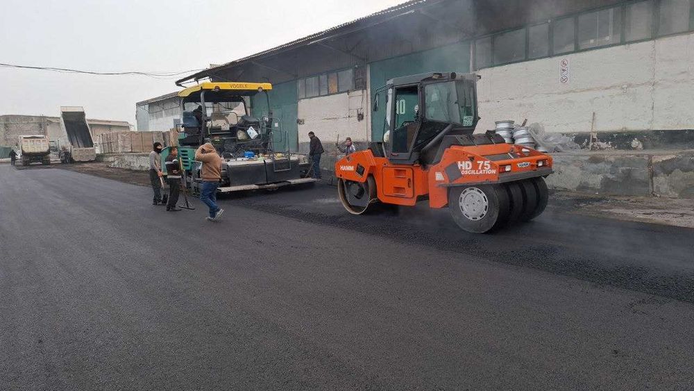 Асфальтирование территорий заводов, фабрик в Ташкенте.