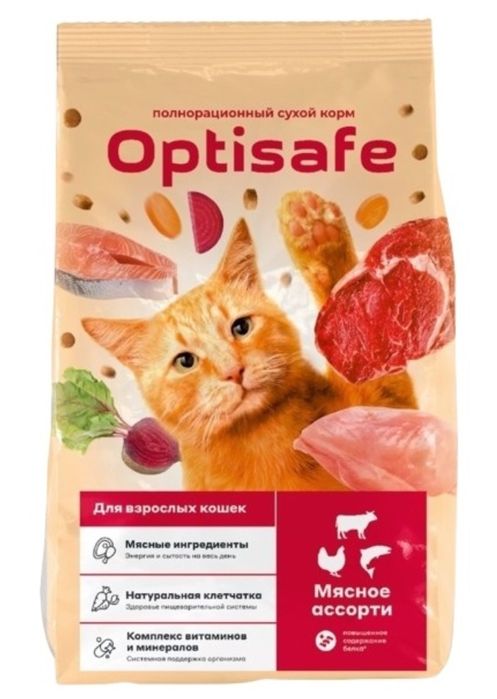 Optisafe сухой корм для кошек - 10кг