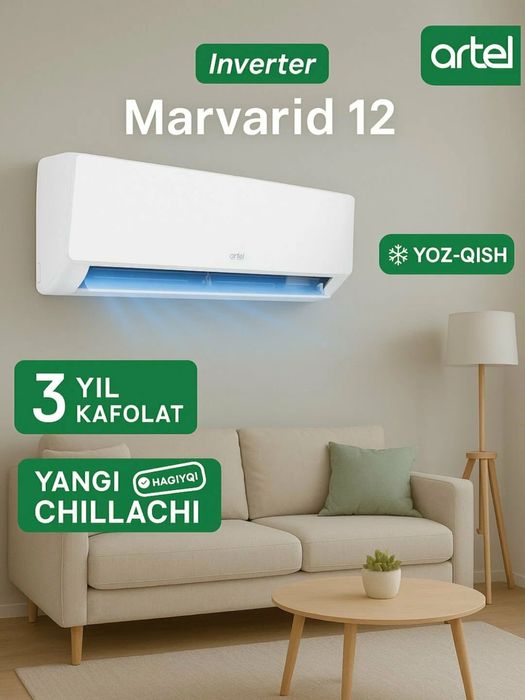 Artel Marvarid konditsioner – 12 Inverter, R-410, 3 yil kafolat!