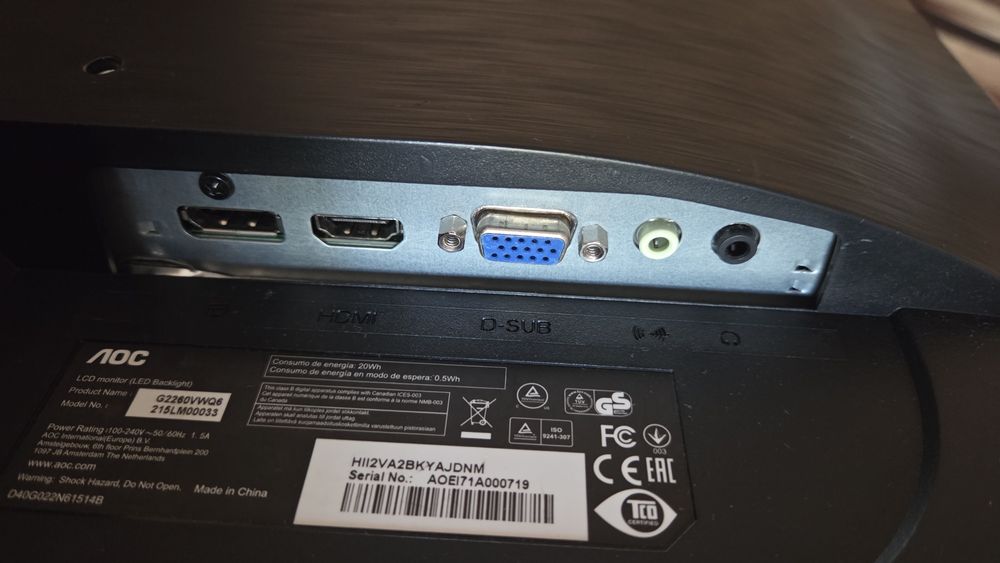Продаётся монитор AOC 21.5"