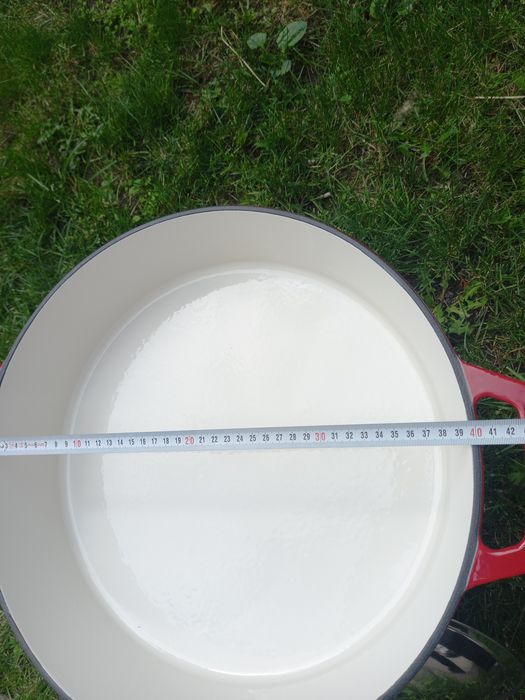 Cratiță fontă emailată 40 cm cu capac inox/Ofertă 420 lei