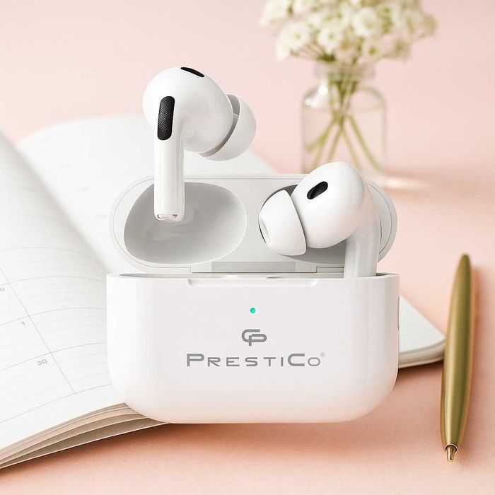 Căști Prestico JL2 Air Pro 2 – Cutie completă, Bluetooth 5.3, White