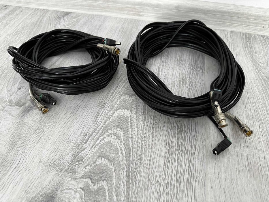 2 cabluri coaxiale CCTV pentru camera de supraveghere 15m +20m cu mufe