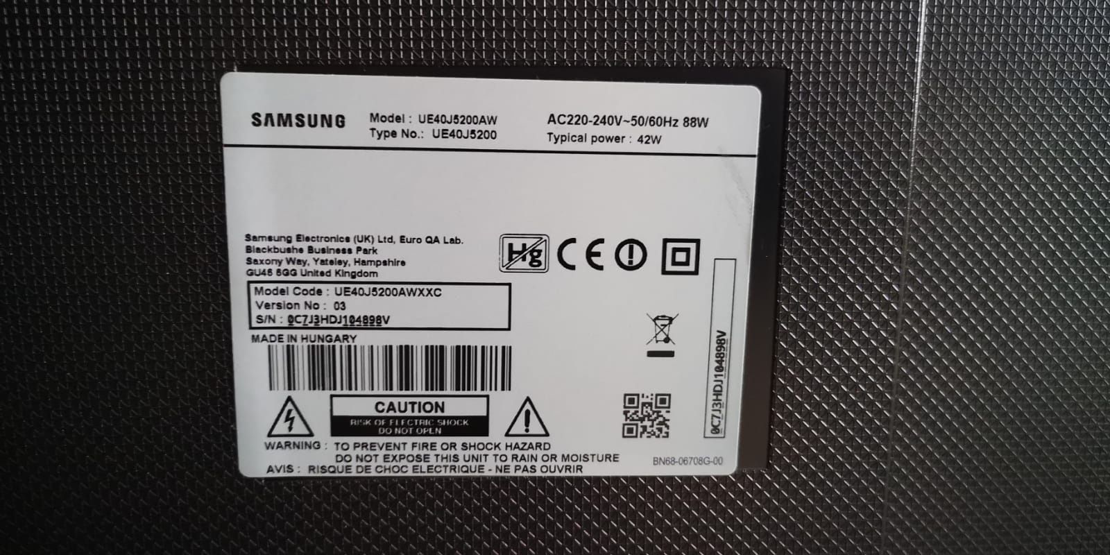 Tv led Samsung, display spart