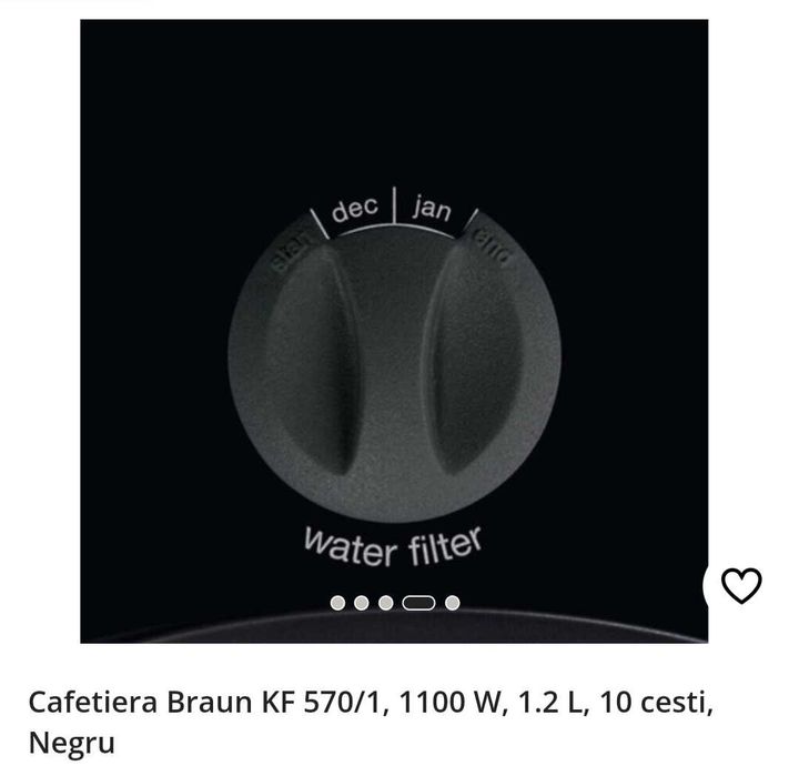 Cafetiera Braun KF 570/1, 1100 W, 1.4 L, 10 cești, Negru