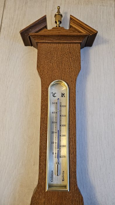 Termometru barometru higrometru vintage lemn masiv