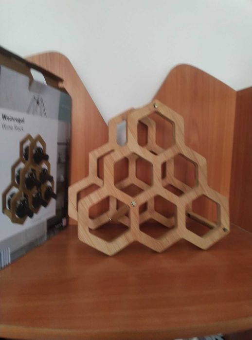 Стойка, поставка, етажерка за вино 6 бутилки 37х17,5х36 см. бамбук