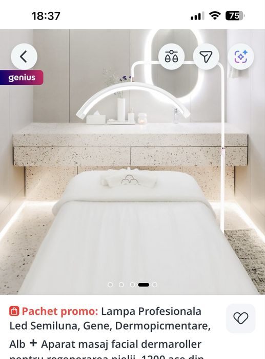 Lampa cosmetica semiluna