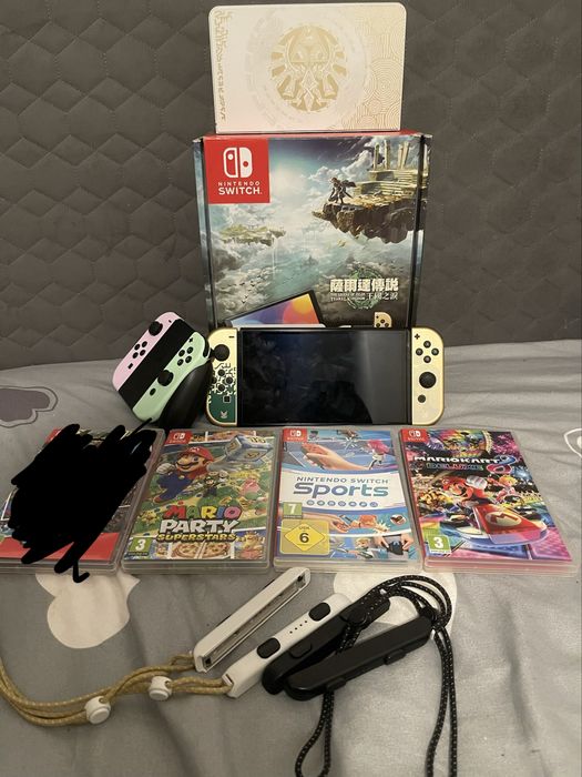 Nintendo Switch Oled Zelda Edition+4jocuri+inca o maneta extra