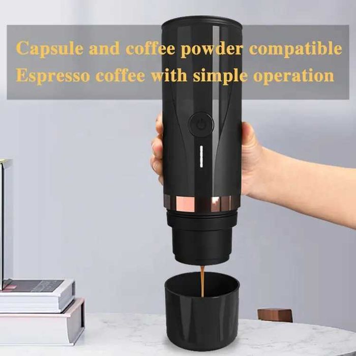 Espressor portabil, cu incalzire 96 grade, Nespresso si cafea macinata