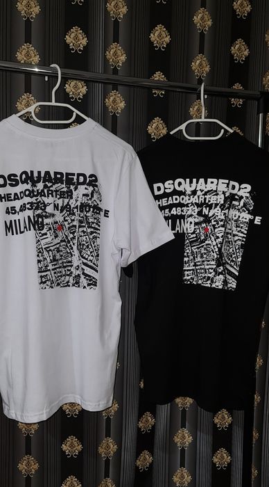 Tricou dsquared2  alb negru milano