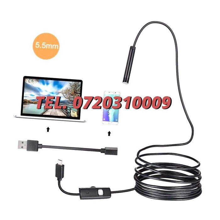 Camera Endoscop Inspectie Android  Usb 6 Led Ir Subacvatica Hd72