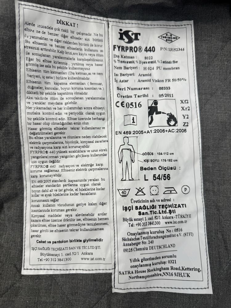 Спецодежда Боевая Одежда Пожарного