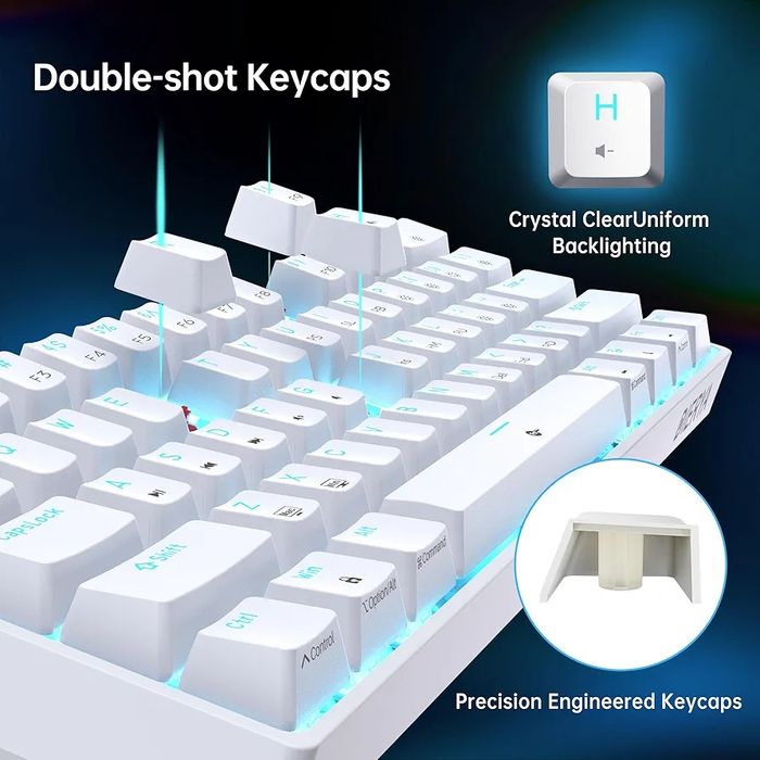 Tastatura gaming mecanica ultra compacta 60% iluminata, usb C la usb A