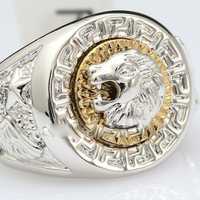 Inel Versace style,silver-gold 18KGP-