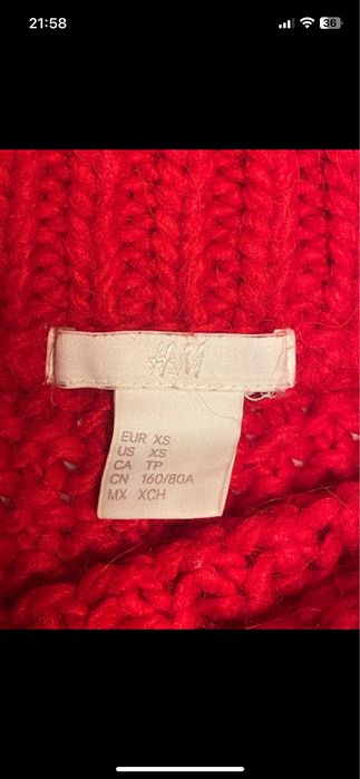 Pulover rosu H&M XS