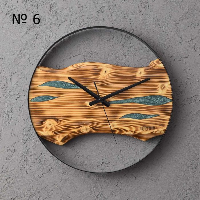 Ръчна изработка Дървен стенен часовник със смола - уникален подарък