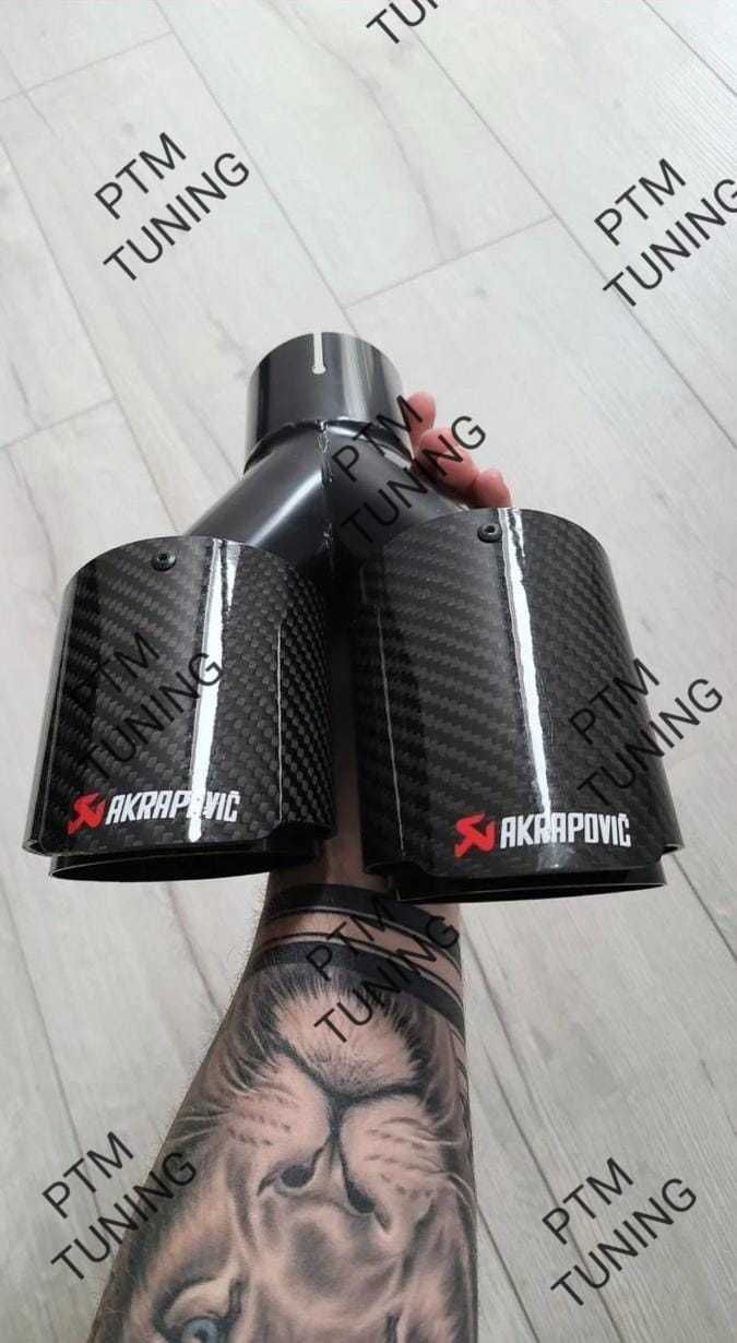 Akrapovic tips evacuare carbon real inox bmw audi vw golf ptm tuning