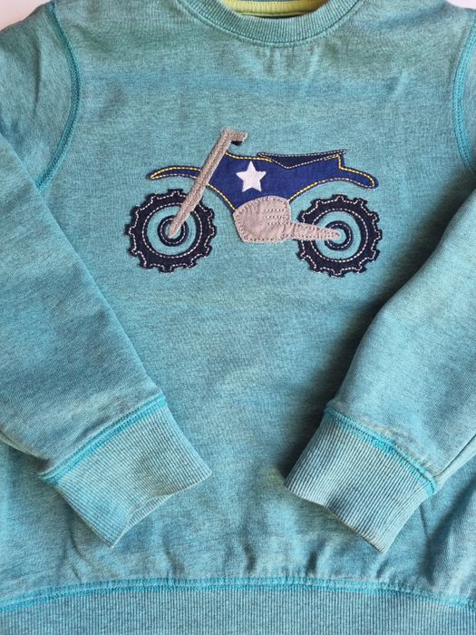 Блуза с лека вата Next, синьо-зелен цвят, с мотор, размер 116 см., 5-6