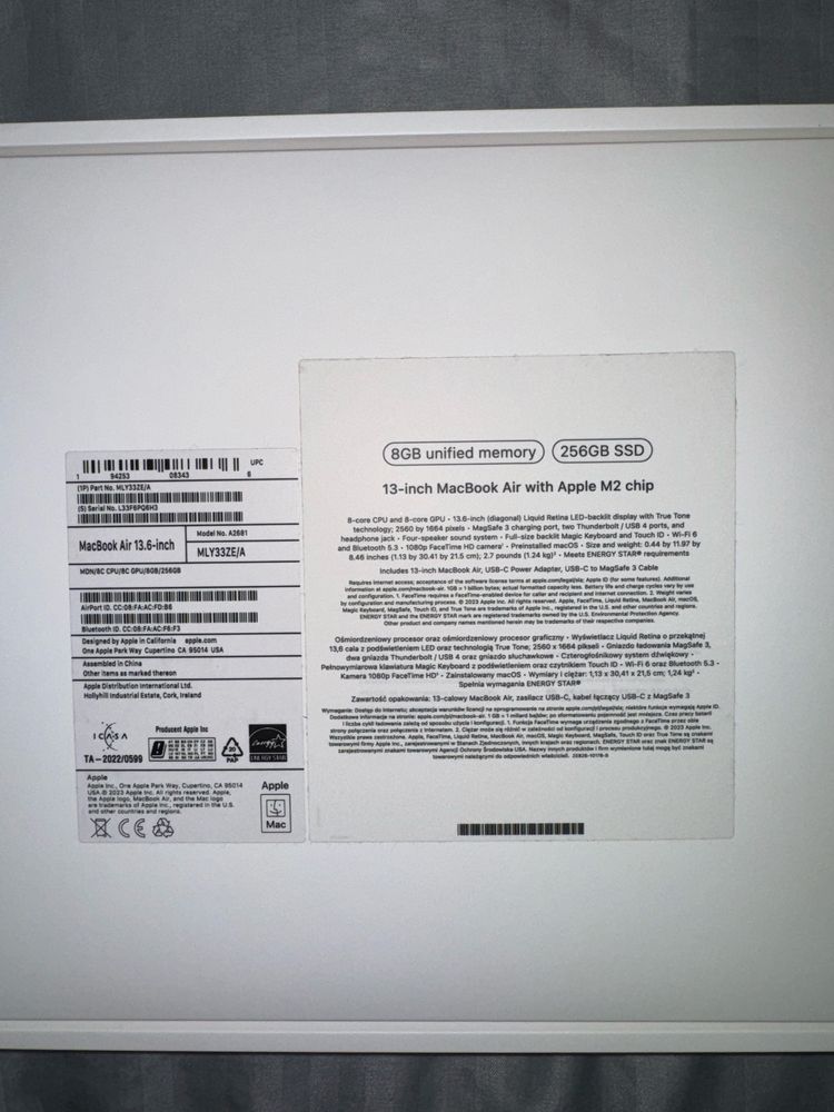 Laptop Apple Maxbook Air 13 + Magic Mouse