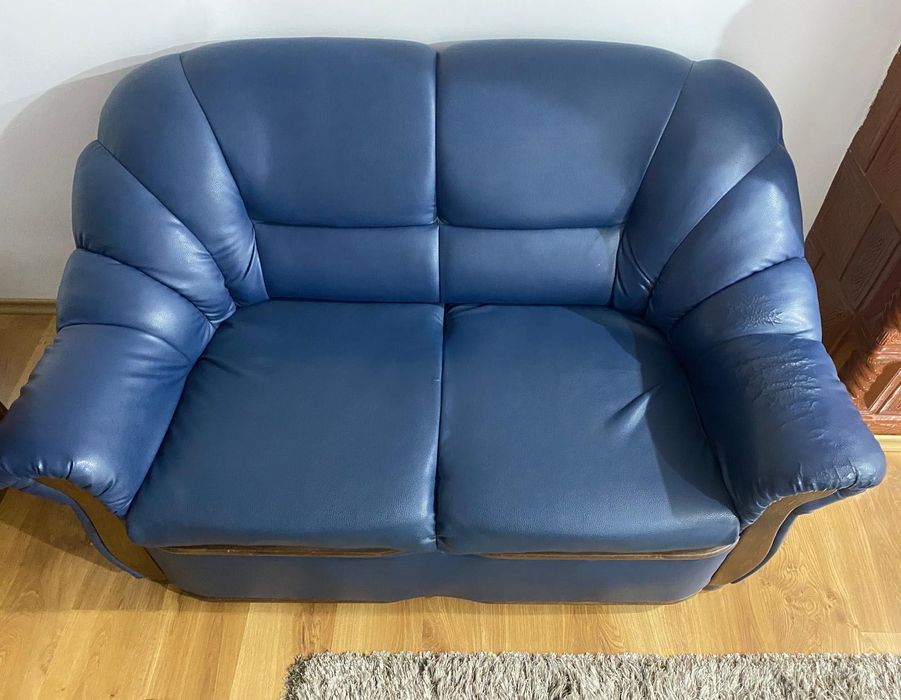 Set de două canapele albastre