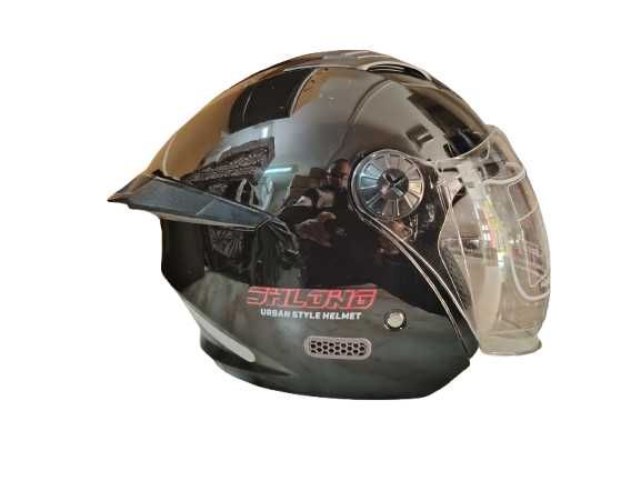 Каска за Мотор/Скутер/АТВ Черна Мат/Лак