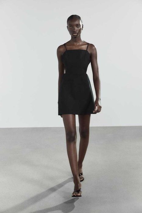 Нова  стилна рокля ZARA с прорези – размер M , органичен памук и лен !