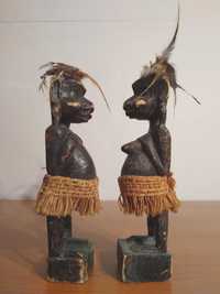 Statuete tribale africane vechi „Cuplu”| lemn exotic sculptat