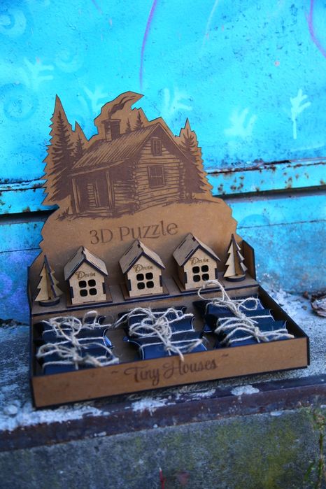 3D пъзел - Tiny Houses. Малки къщички. Сувенири. Лазерно рязане. Gifts