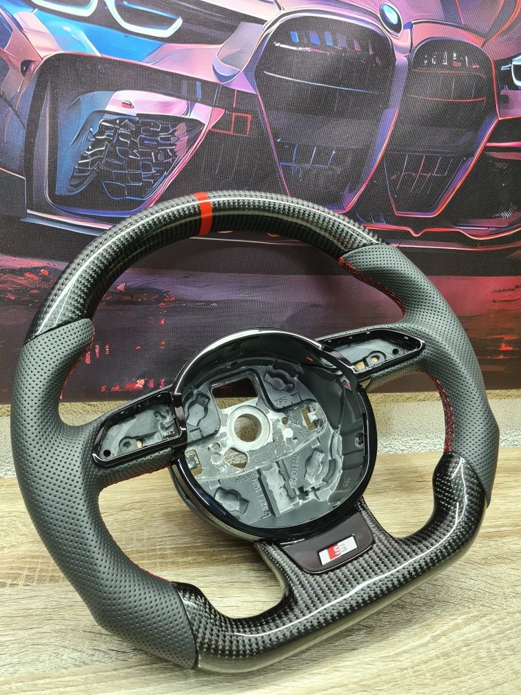 Volan Audi A3/A4 tesit,ergonomic,carbon si tapitat piele semiperforata