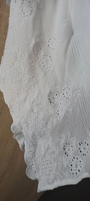 Kimono blazer alb superb cu broderie