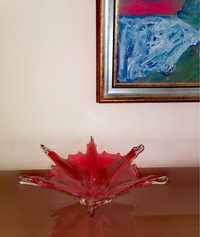 Антикварна ръчно изработена кристална стъклена купа Мурано авторска