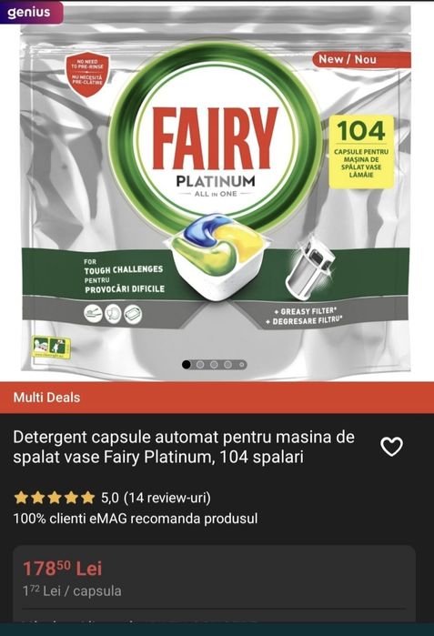 Pampers harmonie  chilot nr 4 Capsule Fairy platinum all in one  104