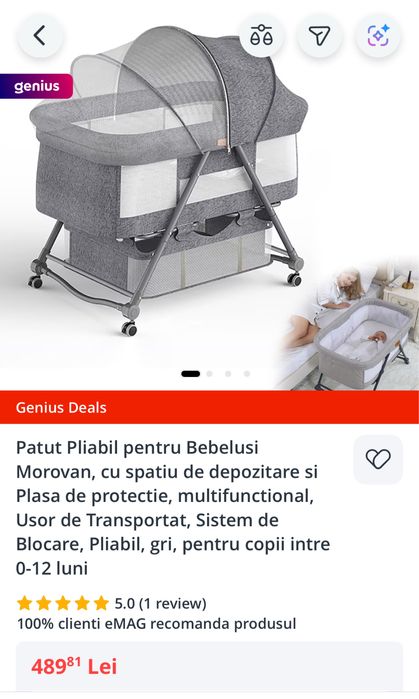 Patut pliabil pentru bebelusi