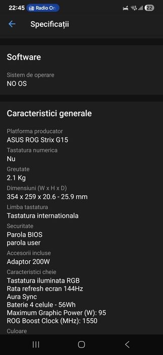 Laptop Gaming ASUS ROG Strix G15 G513RC