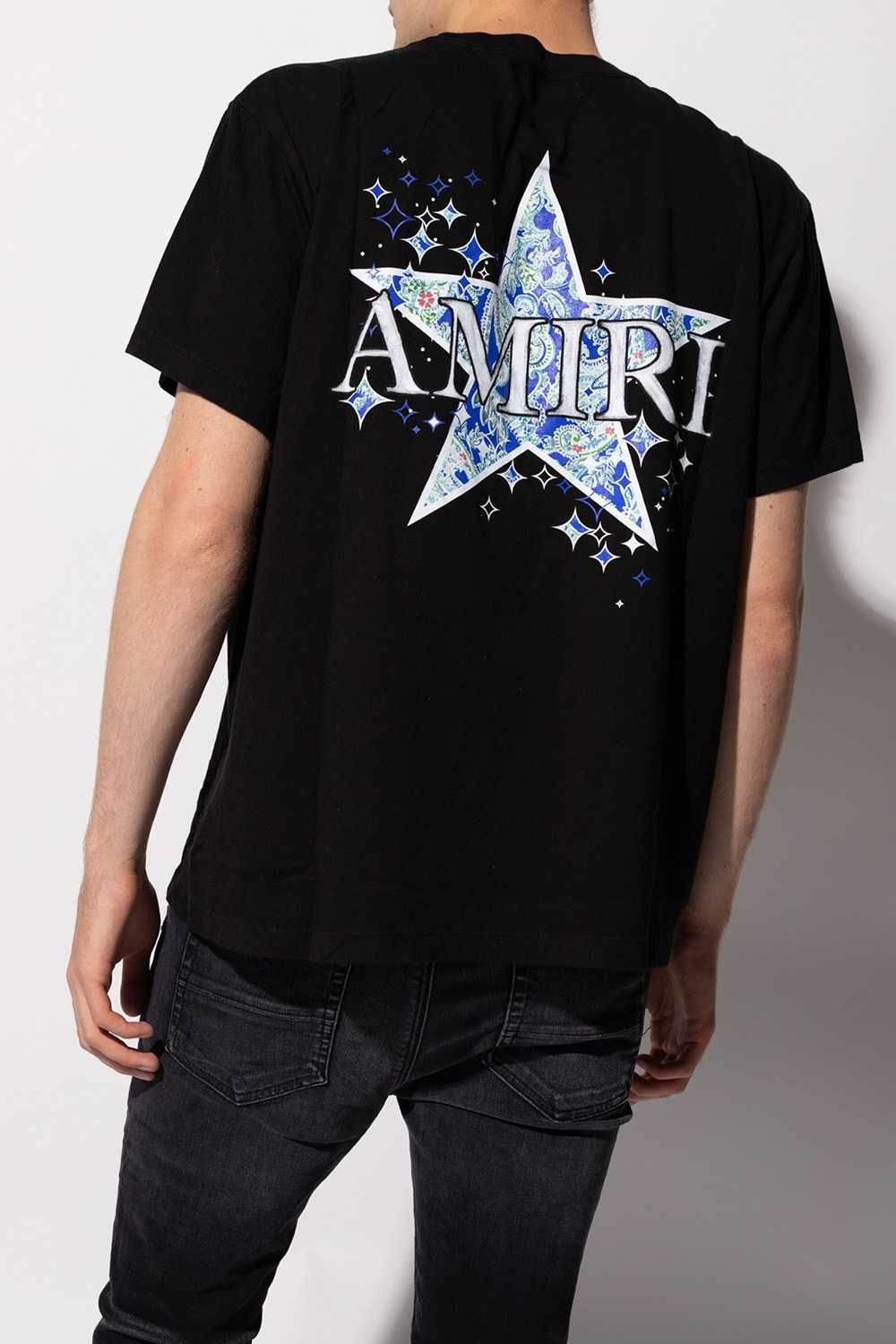 AMIRI Black Paisley Star Logo Print Мъжка Тениска size S , M и L