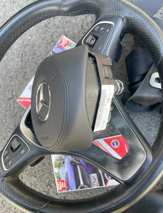 Mercedes Benz GL GLS GLE kit airbag volan cusut in PIELE - pasager