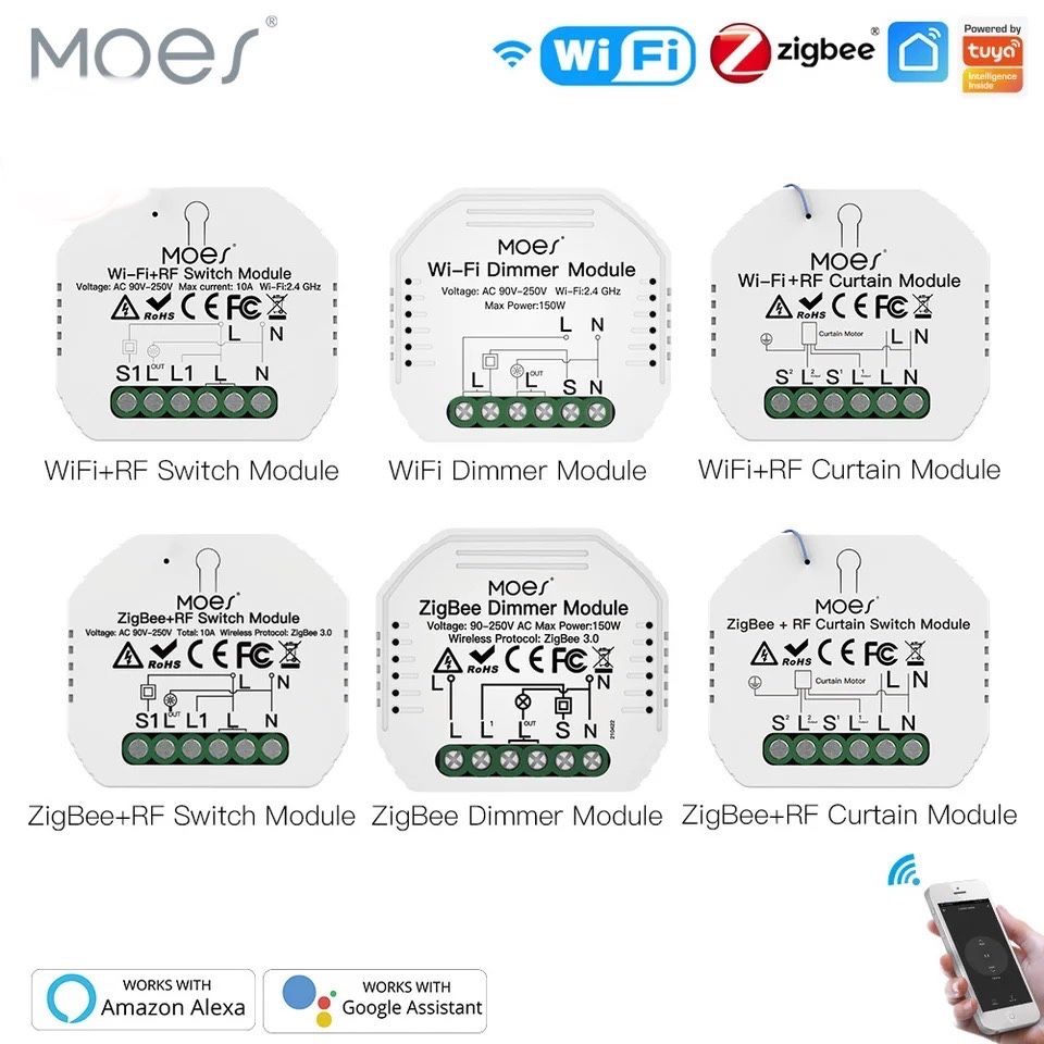 MOES Smart ZigBee WiFi Switch Module Димер